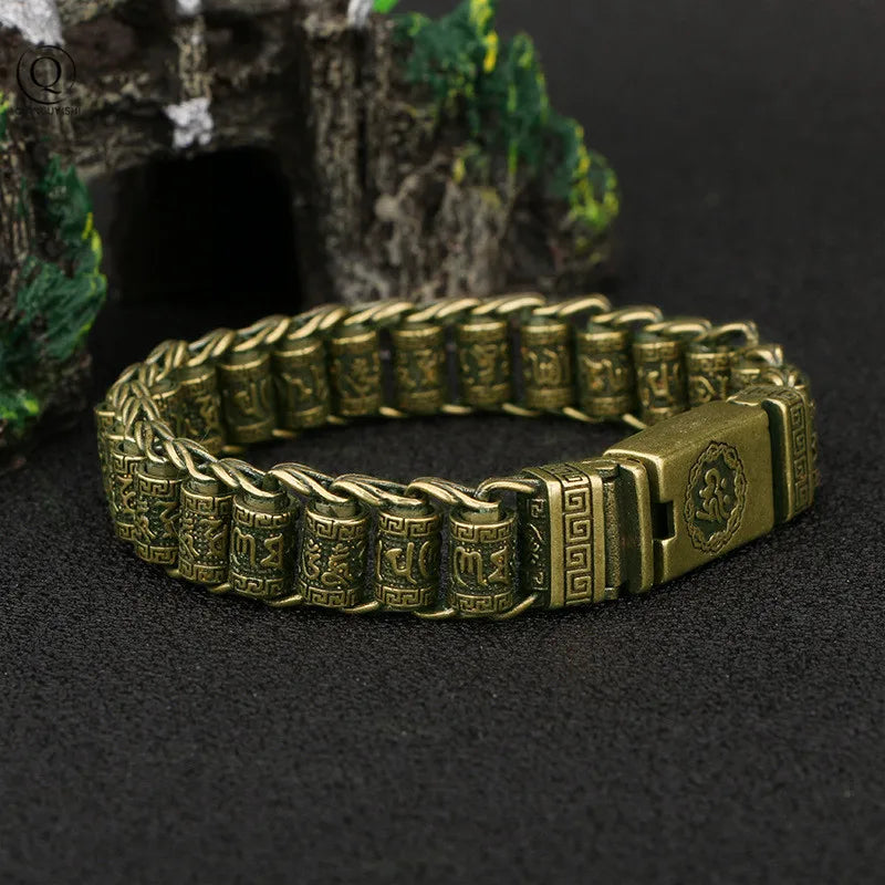🕉️ Spiritual Abacus Brass Cuff Bracelet Vintage Copper & Brass Bangle – Handcrafted Spiritual Jewelry for Men & Women