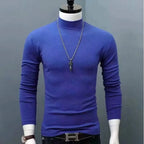 Spiritual Abacus™ Men’s Slim Fit Turtleneck Shirt – Solid Black Long Sleeve Fall/Winter Innerwear