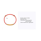 Spiritual Abacus™ 999 Sterling Silver Red String Bracelet – Handmade Gold Accent Six-Character Engraved Charm for Women