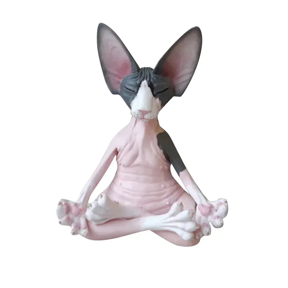Spiritual Abacus™ Meditation Cat Buddha Statue – Whimsical Yoga Sphinx Figurine for Home & Garden Décor