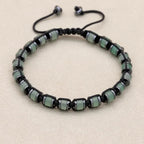🐉 Spiritual Abacus Hematite & Dragon Blood Stone Beaded Bracelet – Handmade Braided Couple Jewelry