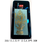Spiritual Abacus™ Thai Nine-Tailed Red Fox & Lotus Gold Mask Buddha Metal Phone Sticker