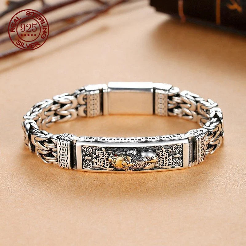 Spiritual Abacus™ S925 Sterling Silver Vintage Bead Bracelet – Handmade Men’s Unique Fashion Jewelry Gift