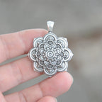 Spiritual Abacus™ Retro OM Lotus Mandala Necklace – Yoga-Inspired Pendant for Women, Spiritual Jewelry Gift