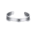 🕉 Spiritual Abacus Stainless Steel OM Cuff Bracelet – Silver Color Open Bangle for Men & Women