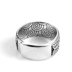 💍 Spiritual Abacus 925 Sterling Silver Mantra Ring Adjustable Retro Buddhist Om Mani Padme Hum Ring for Men