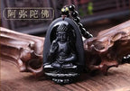 Spiritual Abacus™ Black Obsidian Buddha Pendant Necklace