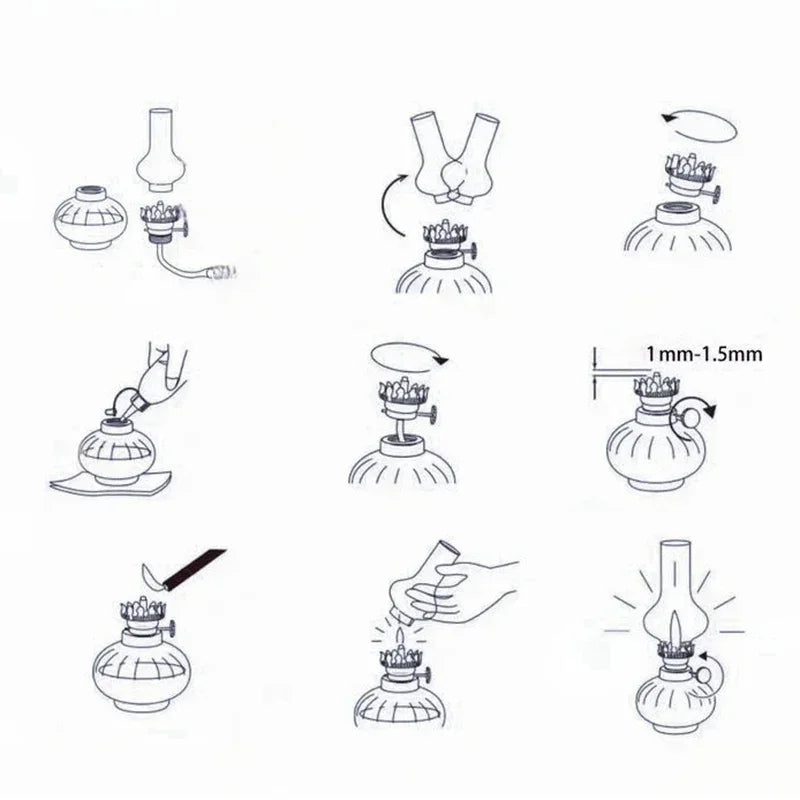 🪔 Classic Chamber Oil Lamp with Wick & Cover – Decorative Hurricane Kerosene Lantern for Indoor & Outdoor Use