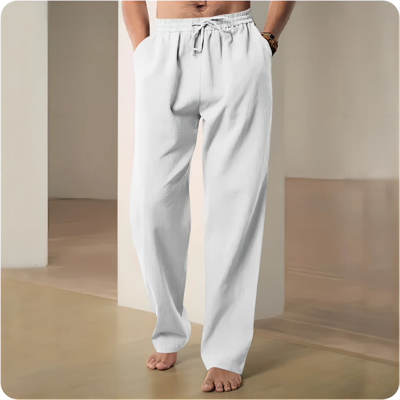 Men’s Cotton & Hemp Linen Straight-Leg Pants
Breathable • Comfortable • Casual Home & Streetwear Trousers for Spring & Summer