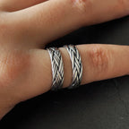 Spiritual Abacus™ Viking Braided Ring – 925 Sterling Silver Couple Band for Men & Women