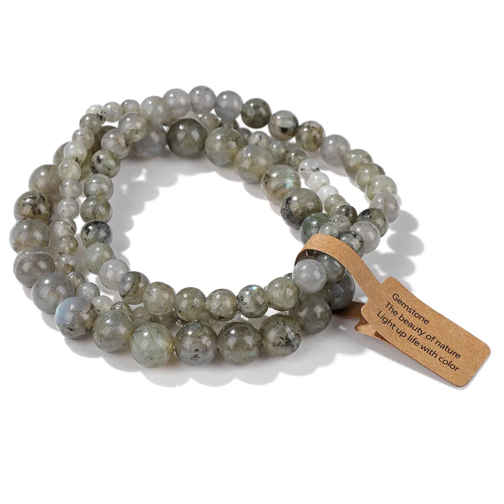 🎀 Spiritual Abacus Pink Zebra & Mixed Natural Stone Bracelet Set 4mm–8mm Beads