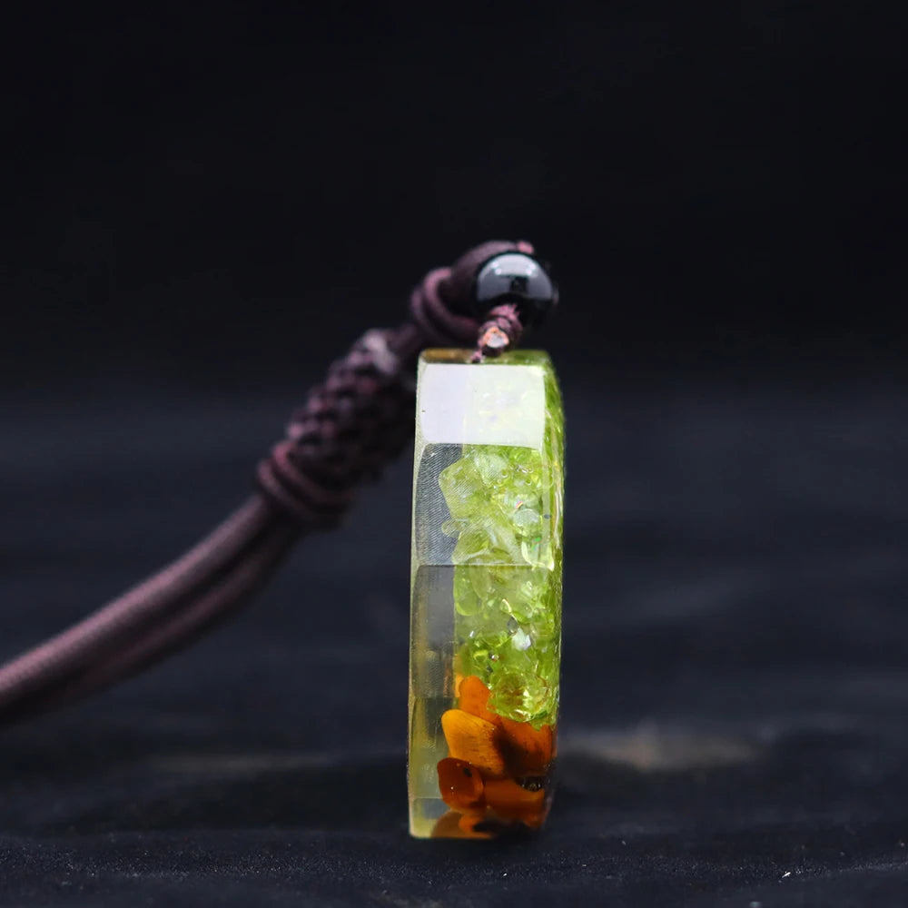 🌳 Spiritual Abacus Tree of Life Orgonite Pendant – Olivine & Tiger Eye Chakra Energy Necklace