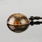🪙 Spiritual Abacus Artisan Stone Pendant Necklace with Convex Surface Design – Symbolic Jewelry