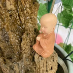 Spiritual Abacus™ Cute Small Monk Figurines – Mini Resin Buddha Statues for Desk, Home, or Car Décor