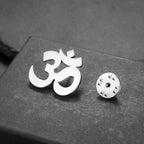 Spiritual Abacus™ Stainless Steel OM Symbol Brooch – Sanskrit Aum Lapel Pin for Yoga & Mindful Living