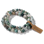 🎀 Spiritual Abacus Pink Zebra & Mixed Natural Stone Bracelet Set 4mm–8mm Beads