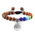 🌈 Spiritual Abacus 7 Chakra Tree of Life Bracelet Natural Stone Reiki Beads