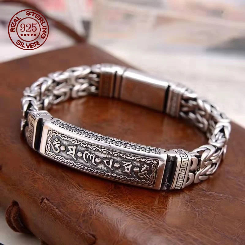 Spiritual Abacus™ S925 Sterling Silver Vintage Bead Bracelet – Handmade Men’s Unique Fashion Jewelry Gift