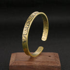 🔱 Spiritual Abacus Brass Buddhist Mantra Cuff Bracelet Pure Copper & Brass Adjustable Bangle