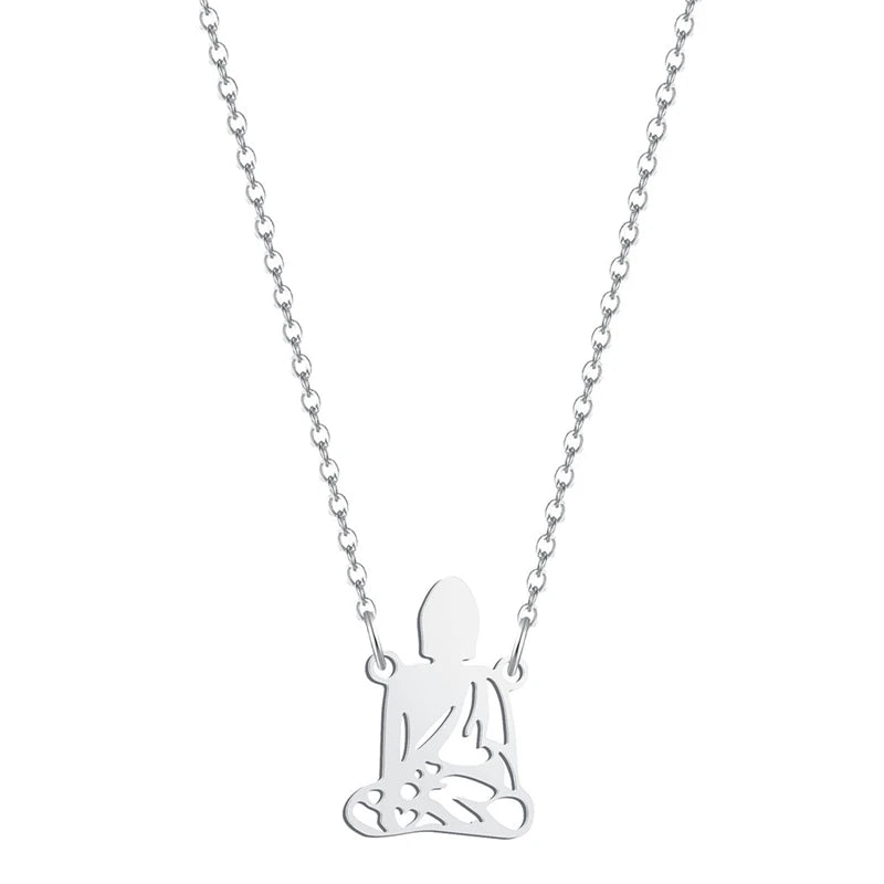 Spiritual Abacus™ Stainless Steel Buddha Pendant Necklace – Meditation-Inspired Guardian Jewelry Gift for Men & Women