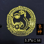 Spiritual Abacus™ Thai Nine-Tailed Red Fox & Lotus Gold Mask Buddha Metal Phone Sticker