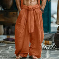 ☁️ Spiritual Abacus™ – Men’s Cotton Linen Wide-Leg Pants with Big Waistband - Solid Color • Loose Fit • Spring/Summer Comfort • Daily & Vacation Ready