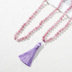💜 Spiritual Abacus Kunzite 108-Bead Mala Necklace