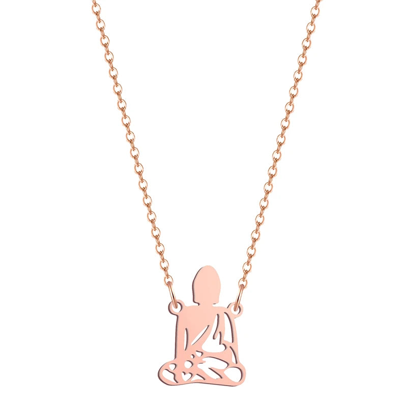 Spiritual Abacus™ Stainless Steel Buddha Pendant Necklace – Meditation-Inspired Guardian Jewelry Gift for Men & Women