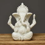 Spiritual Abacus™ Golden Sandstone Ganesha Statue – Hindu-Inspired Elephant Figurine for Peaceful Home & Tabletop Décor