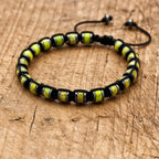 🐉 Spiritual Abacus Hematite & Dragon Blood Stone Beaded Bracelet – Handmade Braided Couple Jewelry