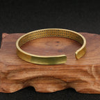 🔱 Spiritual Abacus Brass Buddhist Mantra Cuff Bracelet Pure Copper & Brass Adjustable Bangle