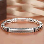 Spiritual Abacus™ Dragon Pattern Mantra Bracelet – Silver-Plated Chain for Men & Women