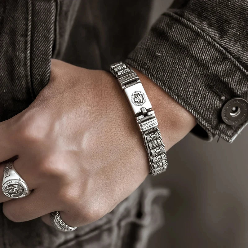 Spiritual Abacus™ S925 Sterling Silver Vintage Bead Bracelet – Handmade Men’s Unique Fashion Jewelry Gift