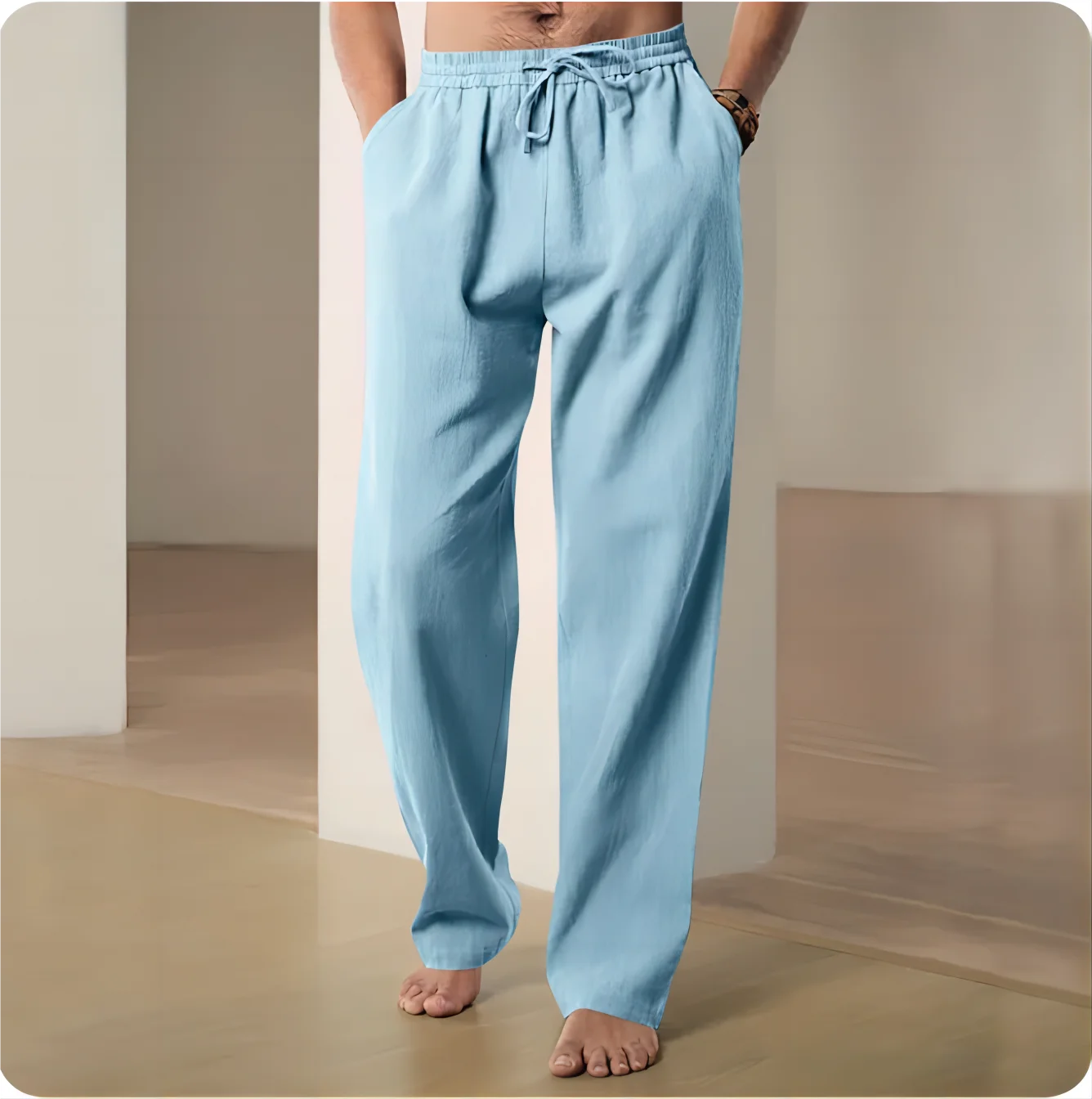 Men’s Cotton & Hemp Linen Straight-Leg Pants
Breathable • Comfortable • Casual Home & Streetwear Trousers for Spring & Summer