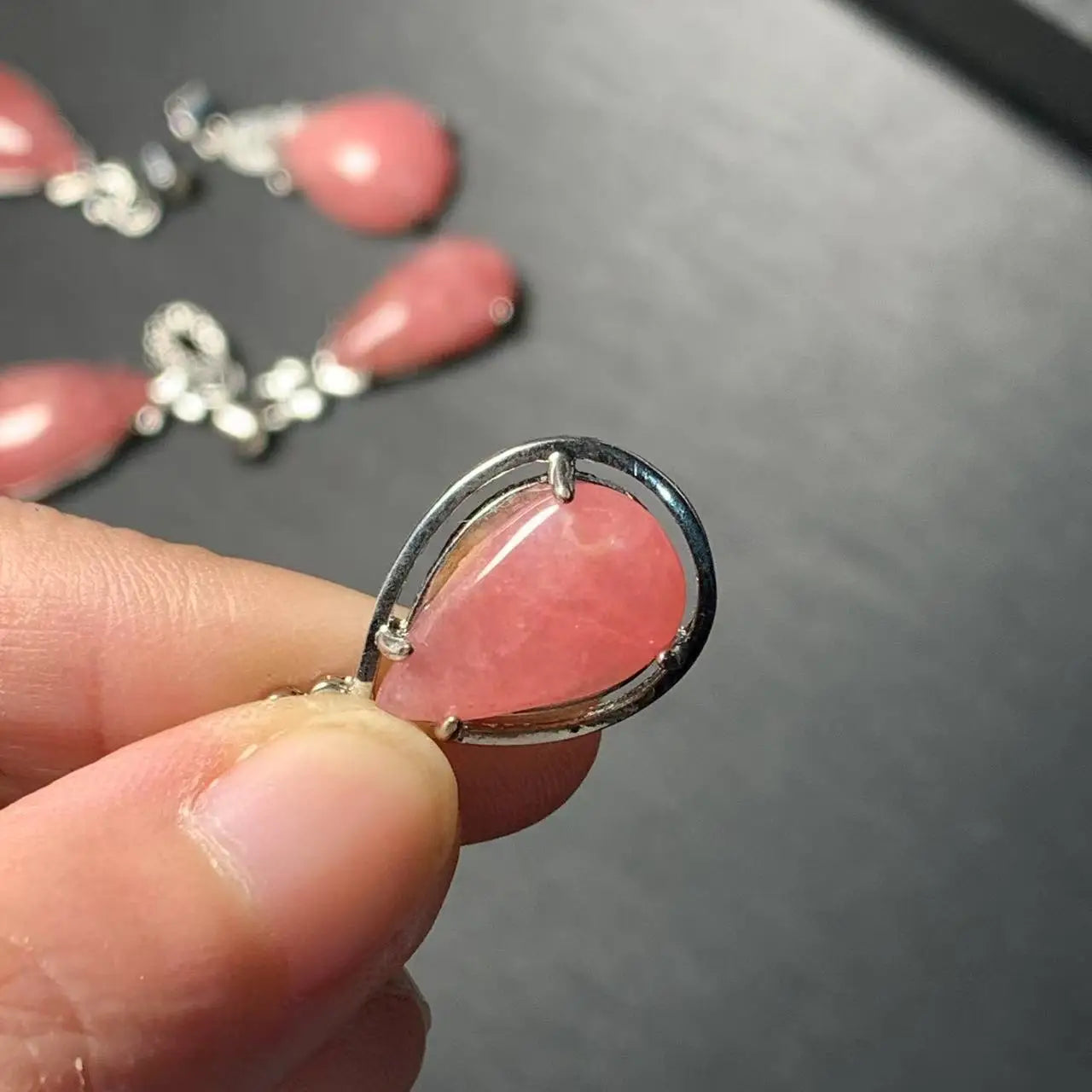 💎 Spiritual Abacus – Natural Rhodochrosite Pendant Necklace