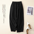 ✨ Spiritual Abacus – Women's High-Waisted Cotton Linen Wide-Leg Pants - Solid Color • Loose Fit • Summer Belted Trousers • Korean-Inspired Minimalist Style