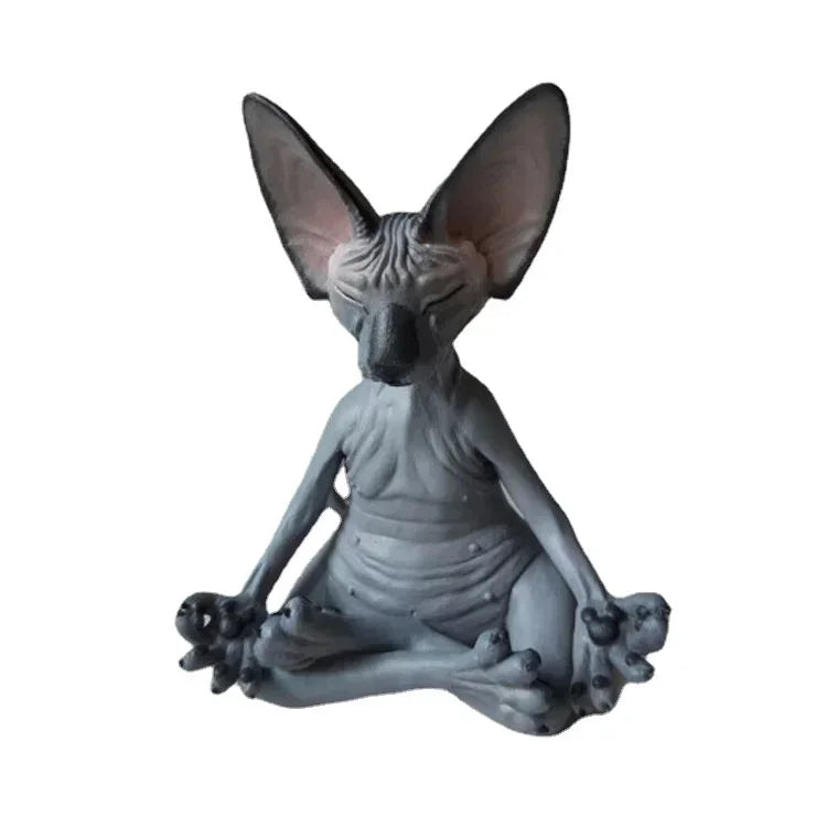 Spiritual Abacus™ Meditation Cat Buddha Statue – Whimsical Yoga Sphinx Figurine for Home & Garden Décor