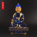 Spiritual Abacus™ Blue Resin Medicine Buddha Statue – 20cm Tibetan-Inspired Figurine for Home, Serenity & Mindful Decor