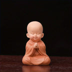 Spiritual Abacus™ Cute Small Monk Figurines – Mini Resin Buddha Statues for Desk, Home, or Car Décor