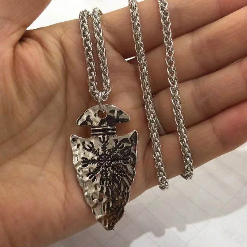 🛡️ Spiritual Abacus Viking Spear Rune Pendant Necklace Vintage Pirate-Style