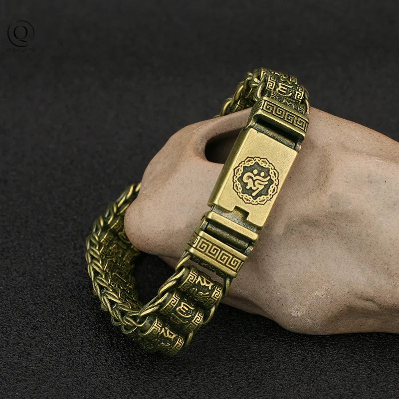 🕉️ Spiritual Abacus Brass Cuff Bracelet Vintage Copper & Brass Bangle – Handcrafted Spiritual Jewelry for Men & Women
