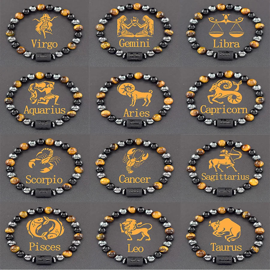 ♈♎ Spiritual Abacus™ Zodiac Constellation Bracelet – Adjustable Astrology Charm Jewelry for Men & Women (12 Star Signs)