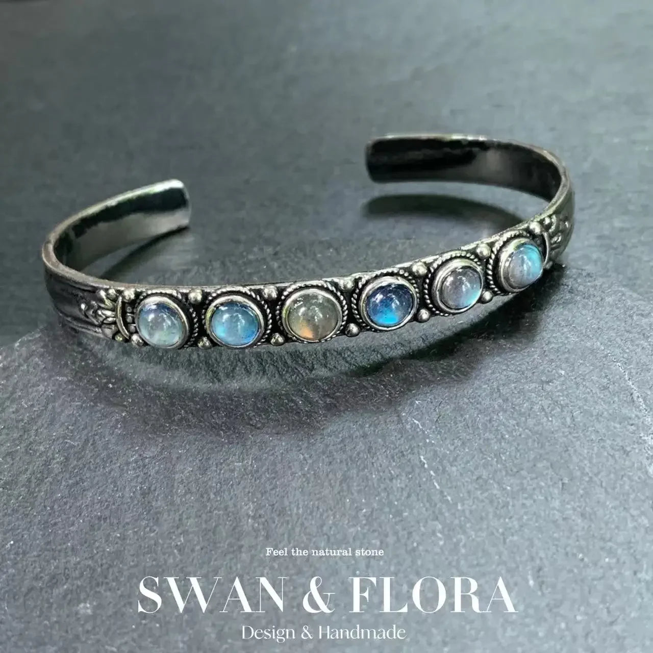 🌕 Spiritual Abacus – Natural Moonstone Bracelet