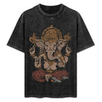 🕉️ Spiritual Abacus Ganesha 3D Oversized Graphic T-Shirt – Spiritual Streetwear for Men
