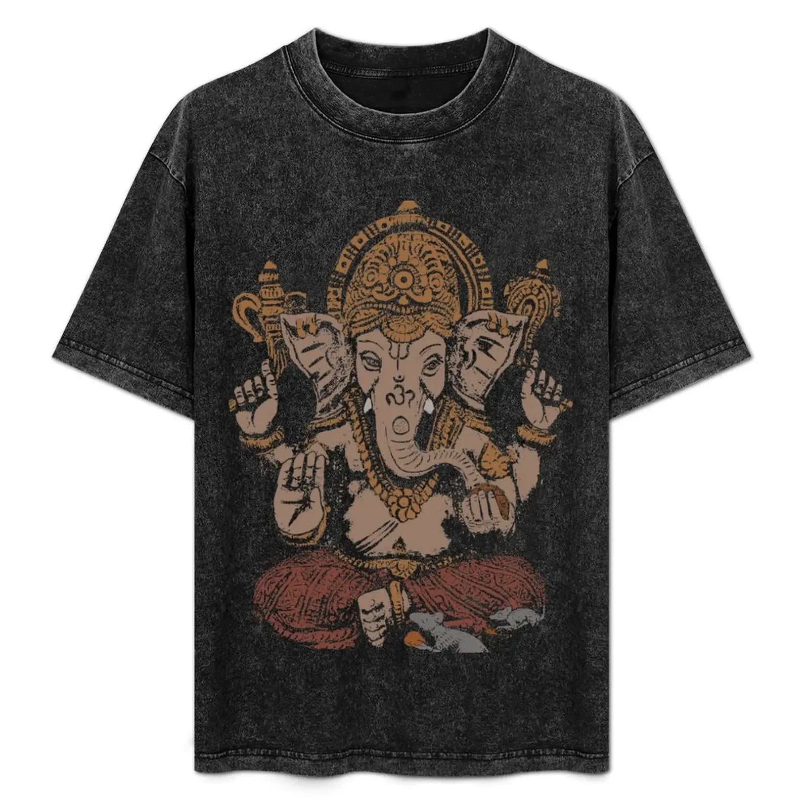 🕉️ Spiritual Abacus Ganesha 3D Oversized Graphic T-Shirt – Spiritual Streetwear for Men
