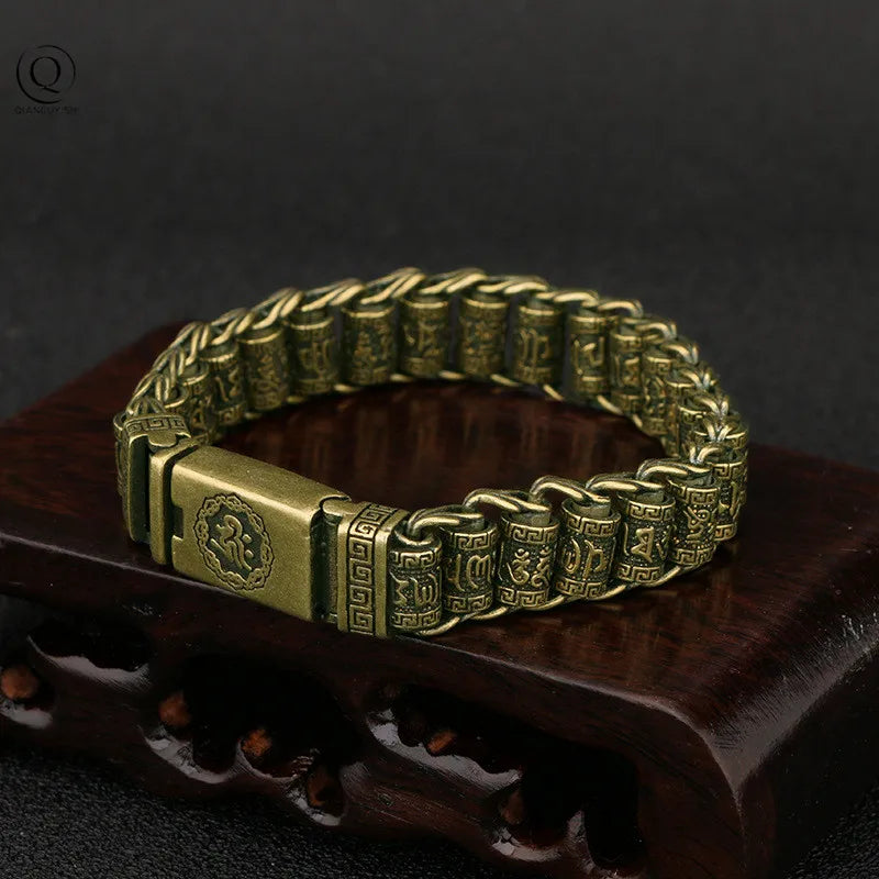 🕉️ Spiritual Abacus Brass Cuff Bracelet Vintage Copper & Brass Bangle – Handcrafted Spiritual Jewelry for Men & Women