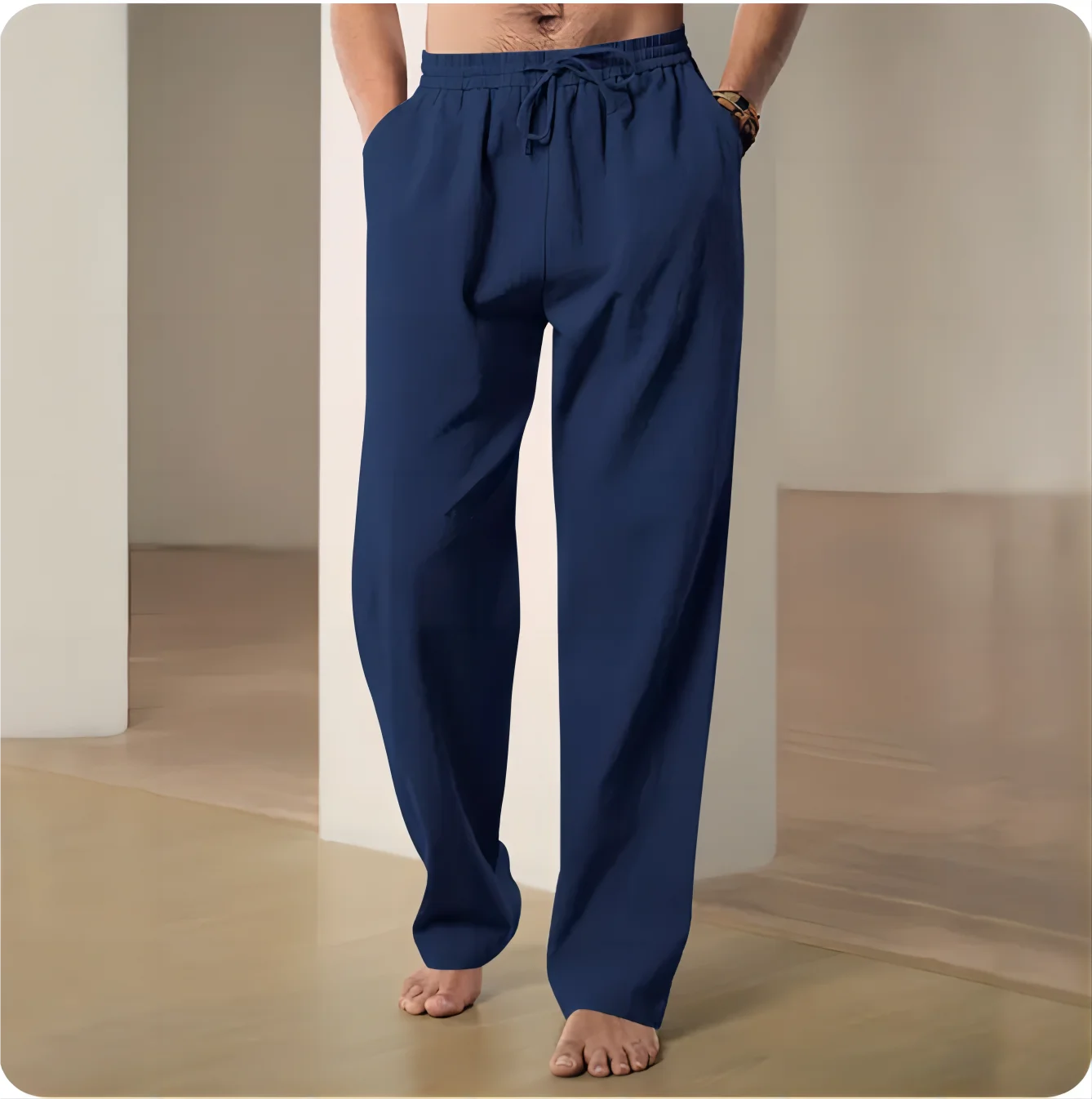 Men’s Cotton & Hemp Linen Straight-Leg Pants
Breathable • Comfortable • Casual Home & Streetwear Trousers for Spring & Summer