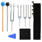 🎶 Spiritual Abacus 4-Pack Tuning Fork Set(128Hz, 256Hz, 512Hz, 528Hz)  Hammer Included