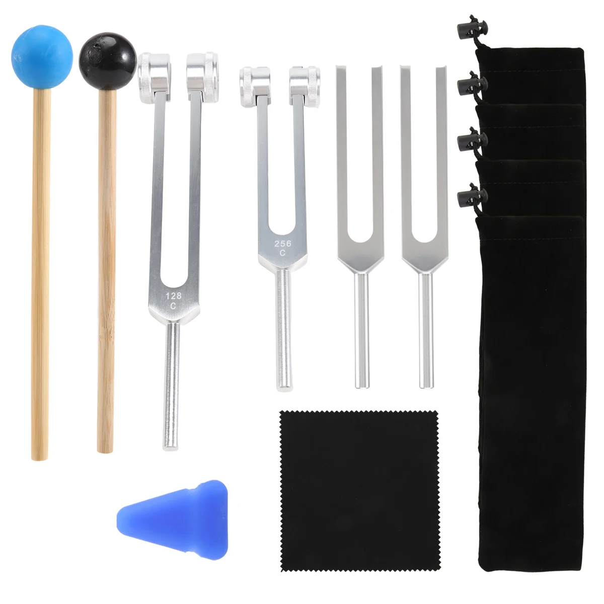 🎶 Spiritual Abacus 4-Pack Tuning Fork Set(128Hz, 256Hz, 512Hz, 528Hz)  Hammer Included