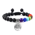🌈 Spiritual Abacus 7 Chakra Tree of Life Bracelet Natural Stone Reiki Beads